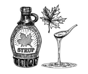 Maple syrup, used in maple scones.