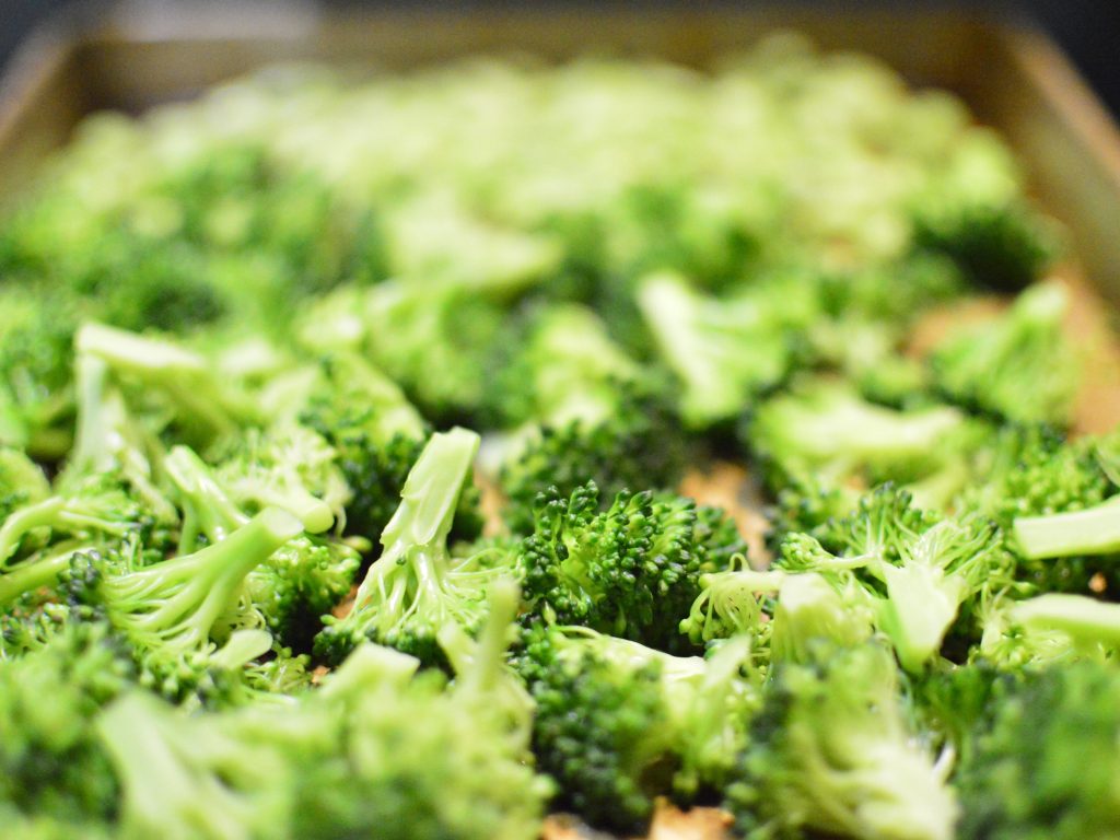 Chopped broccoli, closeup by Crystal Smith.